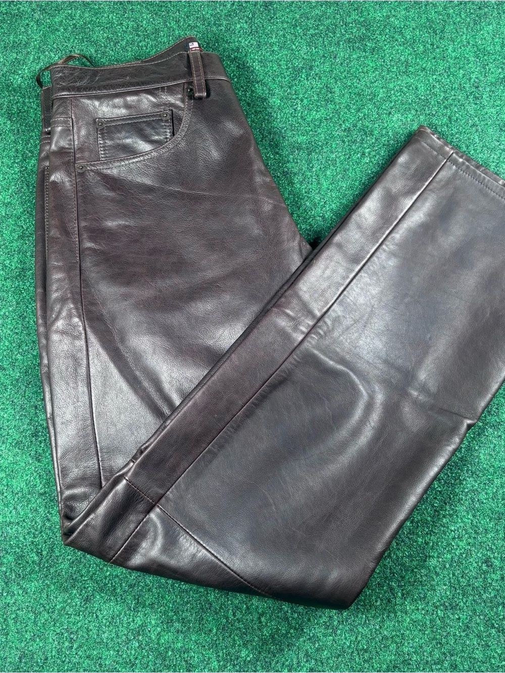 Polo Jeans Co. Ralph Lauren Brown Leather Pants 30X41